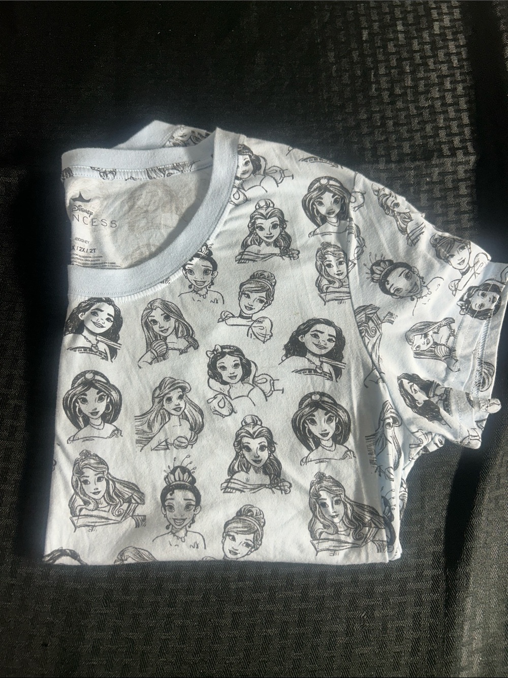Title: Disney Princess All Over Print Line Art Graphic T-Shirt - Size 2X